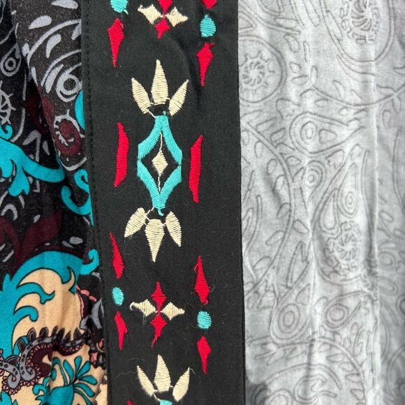 Flying Tomato embroidered open front cardigan duster M/L rayon lightweight - Picture 5 of 7